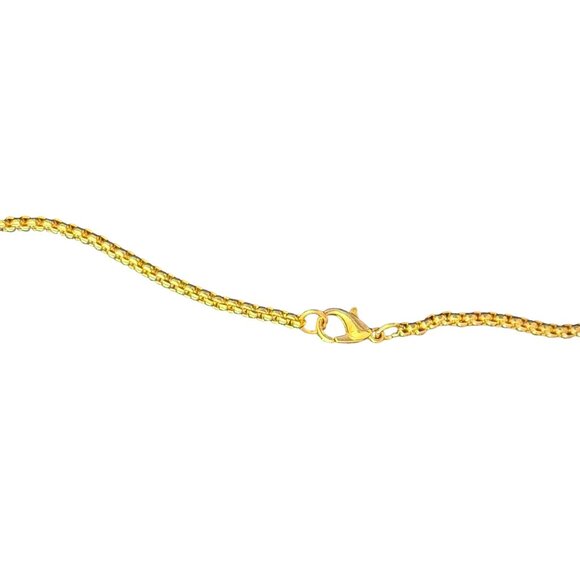 Wicked Witch Necklace 22in Gold Plated Silhouette Pendant Rhinestone Halo - Picture 4 of 11